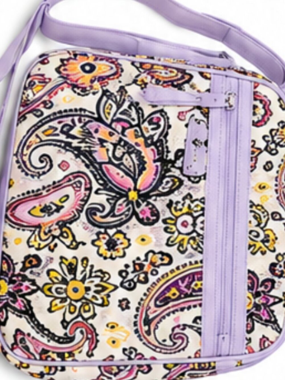 Vera Bradley Maddalena Paisley Crossbody Bag Purple Lavender Trim Retired